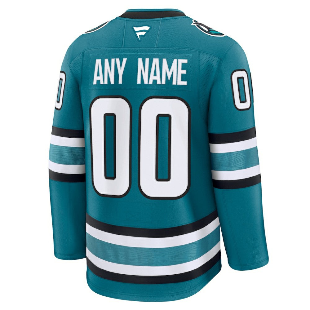 San Jose Sharks Fanatics Home Premium Custom Jersey - Teal - NHL 202055729