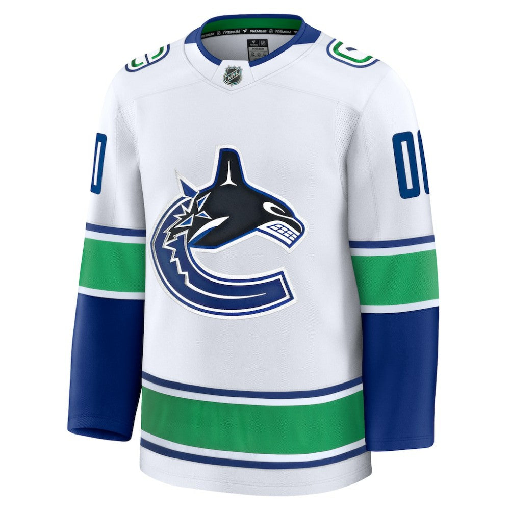Vancouver Canucks Fanatics Away Premium Custom Jersey - White - NHL 202055743