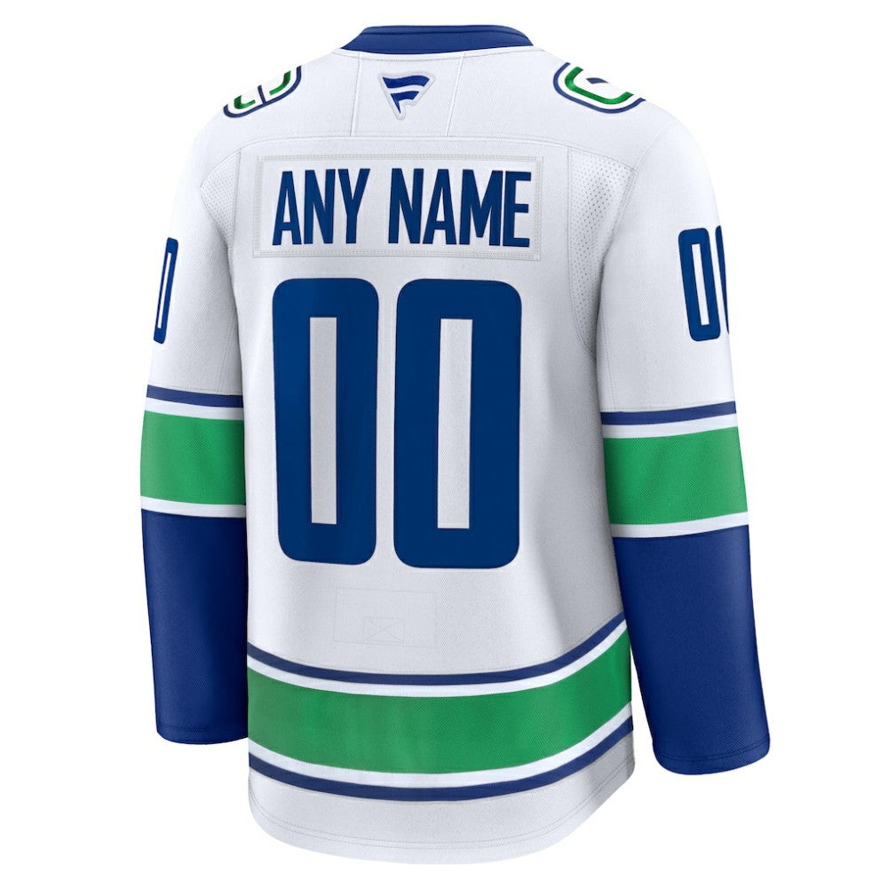 Vancouver Canucks Fanatics Away Premium Custom Jersey - White - NHL 202055743