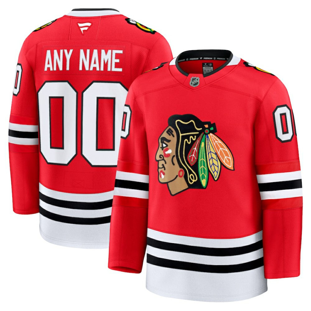 Chicago Blackhawks Fanatics Home Premium Custom Jersey - Red - NHL 202055753