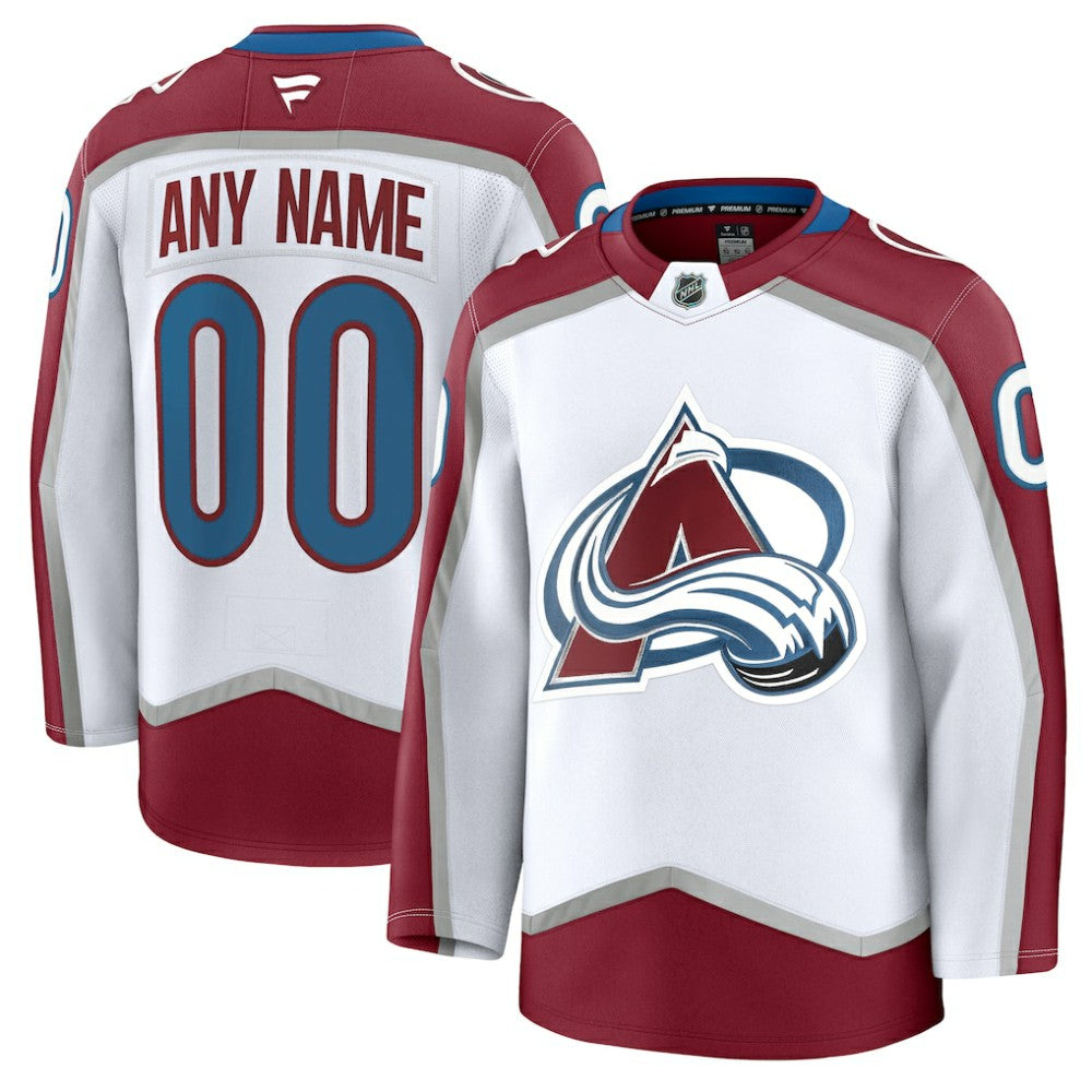 Colorado Avalanche Fanatics Away Premium Custom Jersey - White - NHL 202055755