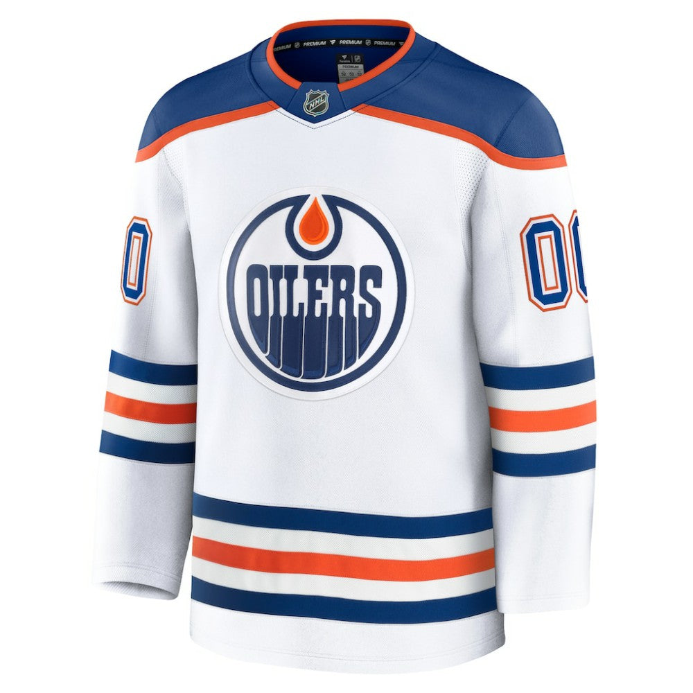 Edmonton Oilers Fanatics Away Premium Custom Jersey - White - NHL 202055769