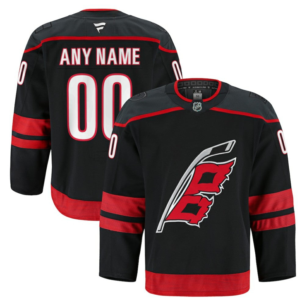 Carolina Hurricanes Fanatics Home Authentic Pro Custom Jersey - Black - NHL 202056747