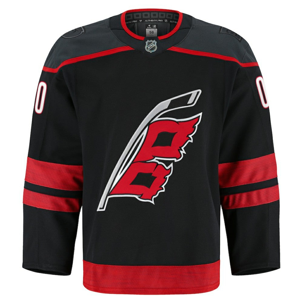 Carolina Hurricanes Fanatics Home Authentic Pro Custom Jersey - Black - NHL 202056747