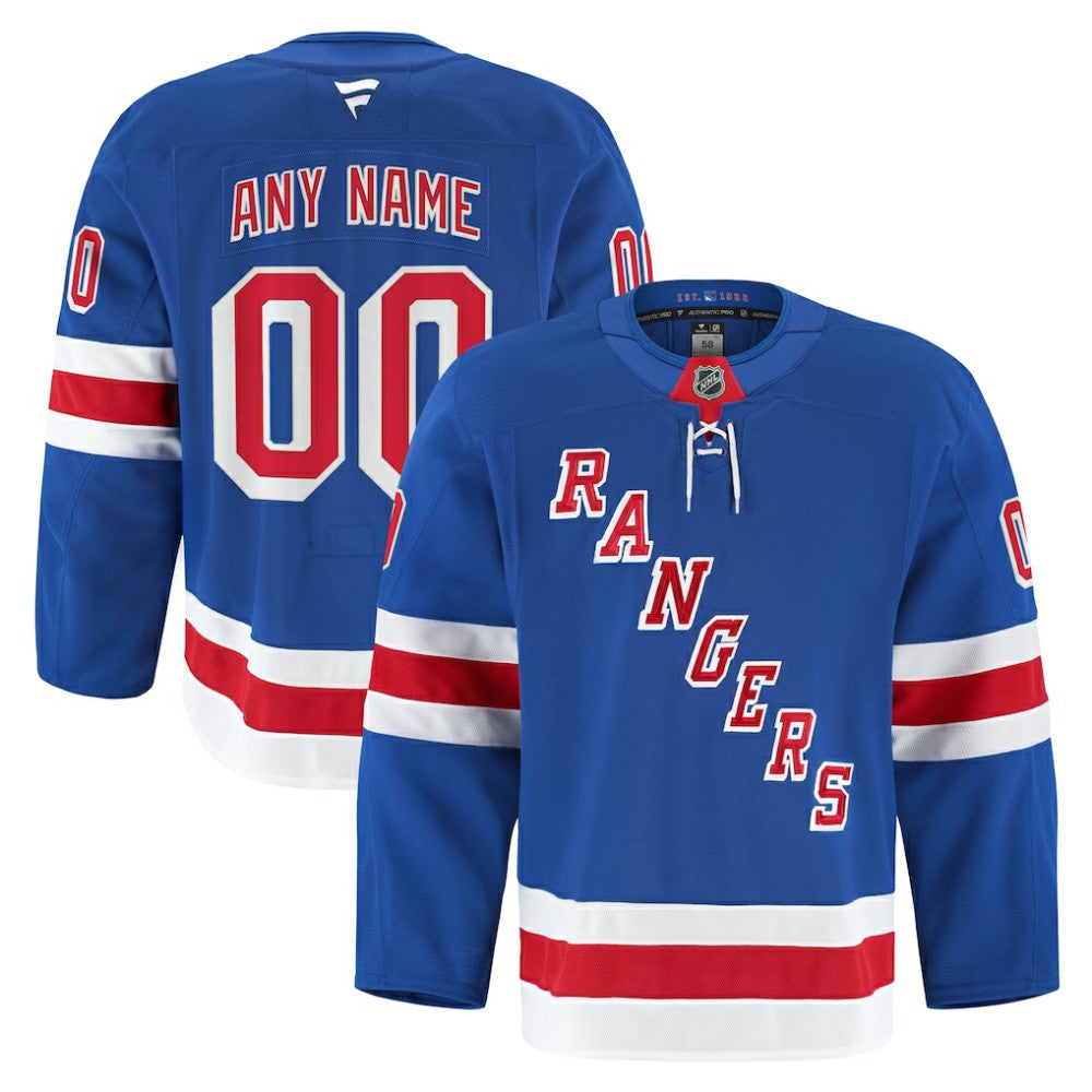 New York Rangers Fanatics Home Authentic Pro Custom Jersey - Royal - NHL 202056752