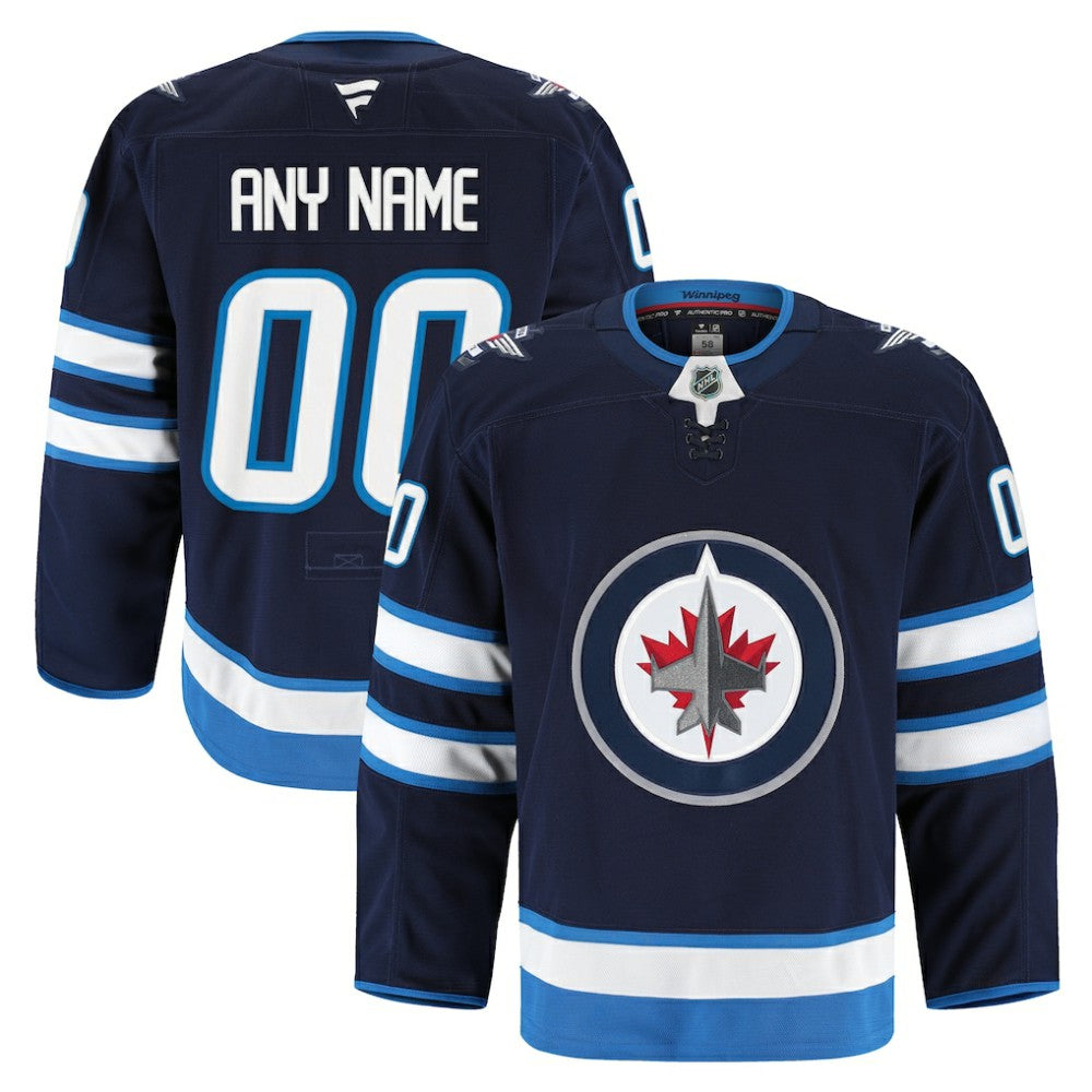 Winnipeg Jets Fanatics Home Authentic Pro Custom Jersey - Navy - NHL 202056758