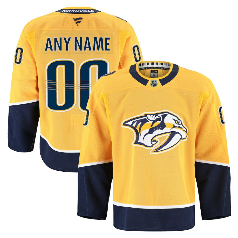 Nashville Predators Fanatics Home Authentic Pro Custom Jersey - Gold - NHL 202056759