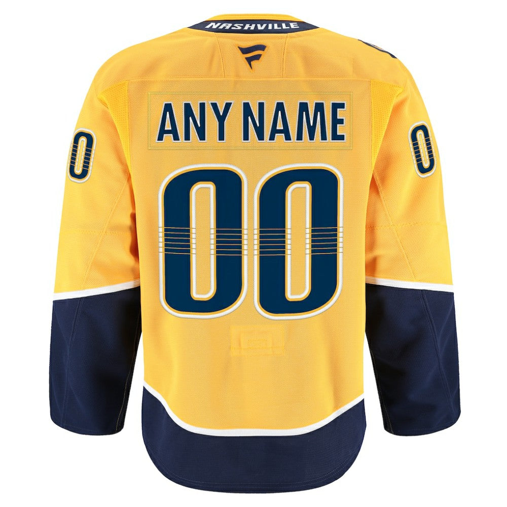 Nashville Predators Fanatics Home Authentic Pro Custom Jersey - Gold - NHL 202056759