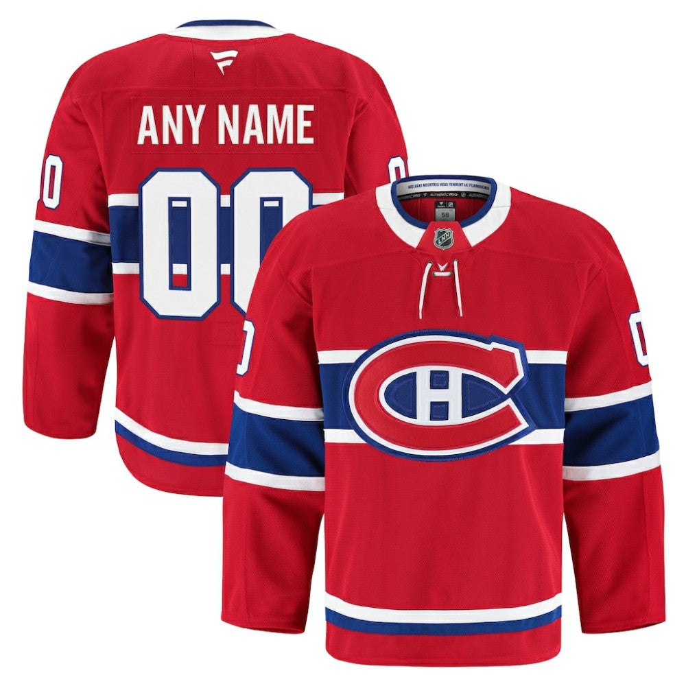 Montreal Canadiens Fanatics Home Authentic Pro Custom Jersey - Red - NHL 202056761
