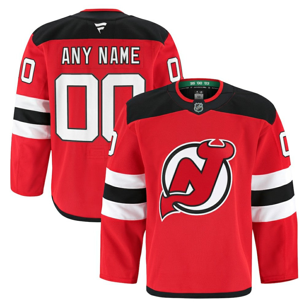 New Jersey Devils Fanatics Home Authentic Pro Custom Jersey - Red - NHL 202056763