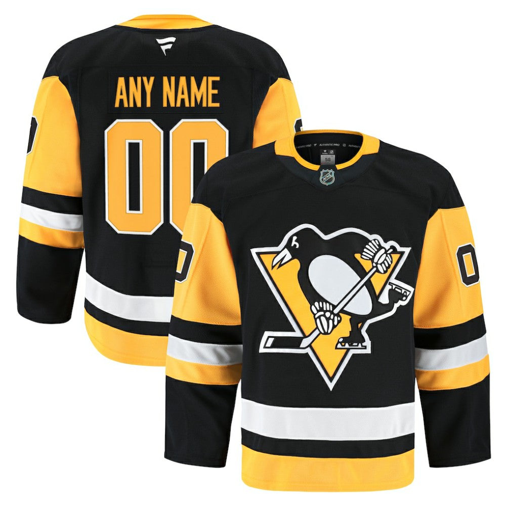 Pittsburgh Penguins Fanatics Home Authentic Pro Custom Jersey - Black - NHL 202056765
