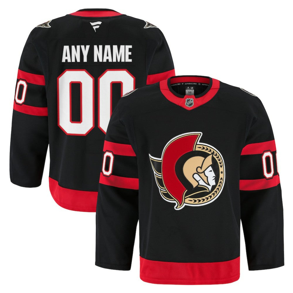 Ottawa Senators Fanatics Home Authentic Pro Custom Jersey - Black - NHL 202056767