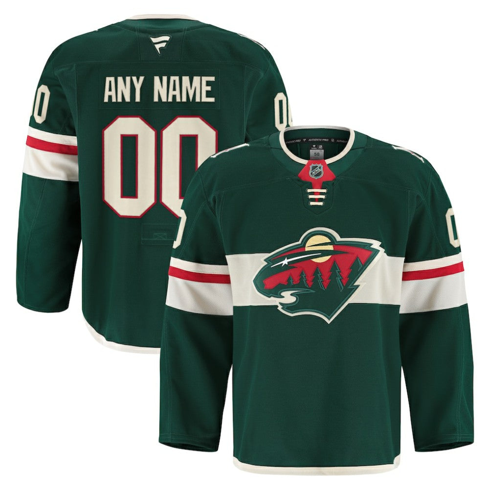 Minnesota Wild Fanatics Home Authentic Pro Custom Jersey - Green - NHL 202056768