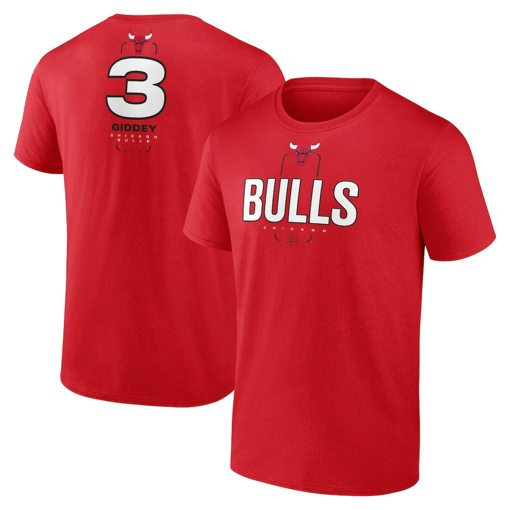 Josh Giddey Chicago Bulls Behind The Back Name & Number T-Shirt - Red