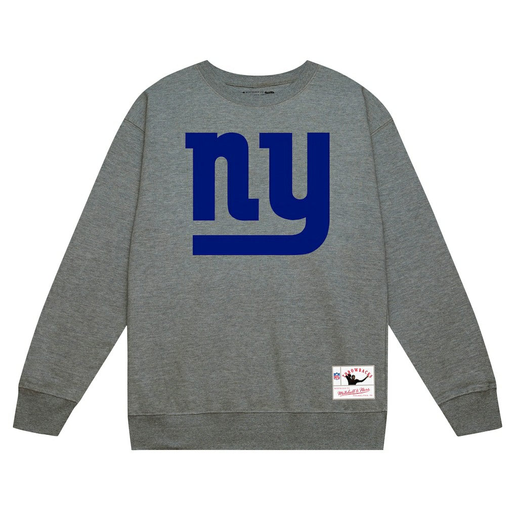Mitchell & Ness New York Giants Basic Fleece Pullover Sweatshirt Heather Gray