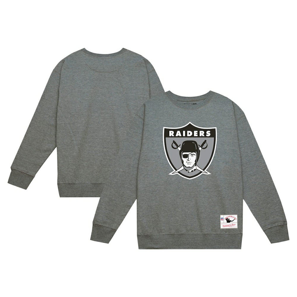 Mitchell & Ness Las Vegas Raiders Basic Fleece Pullover Sweatshirt Heather Gray