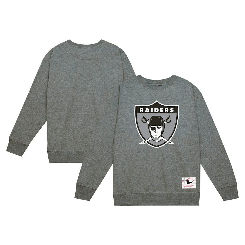 Mitchell & Ness Las Vegas Raiders Basic Fleece Pullover Sweatshirt Heather Gray