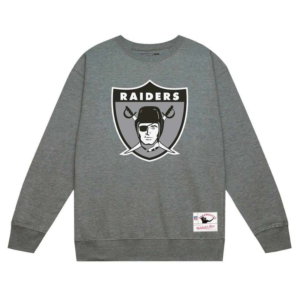 Mitchell & Ness Las Vegas Raiders Basic Fleece Pullover Sweatshirt Heather Gray