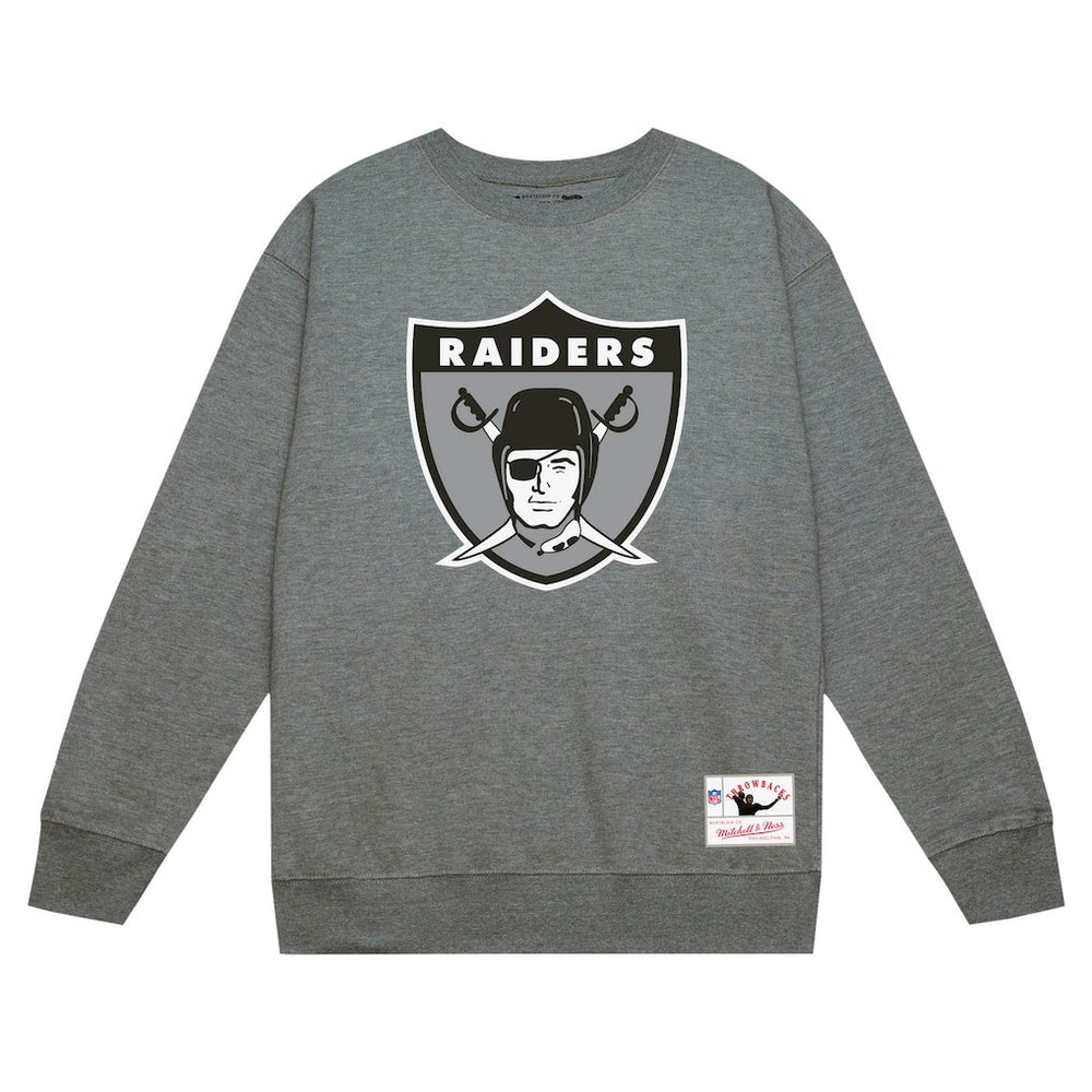 Mitchell & Ness Las Vegas Raiders Basic Fleece Pullover Sweatshirt Heather Gray