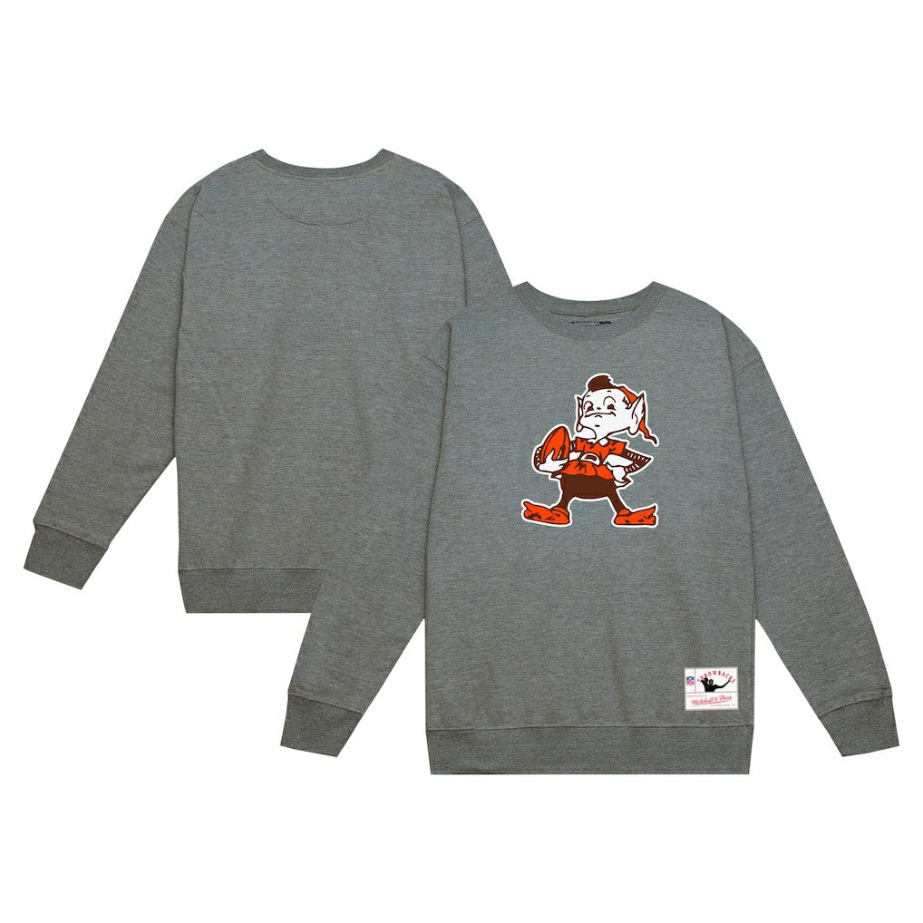 Mitchell & Ness Cleveland Browns Basic Fleece Pullover Sweatshirt Heather Gray