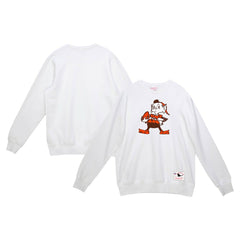 Mitchell & Ness Cleveland Browns Basic Fleece Pullover Sweatshirt White