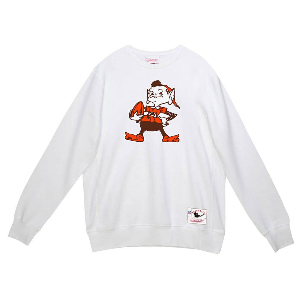 Mitchell & Ness Cleveland Browns Basic Fleece Pullover Sweatshirt White