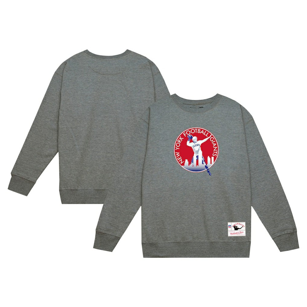 Mitchell & Ness New York Giants Basic Fleece Pullover Sweatshirt Heather Gray