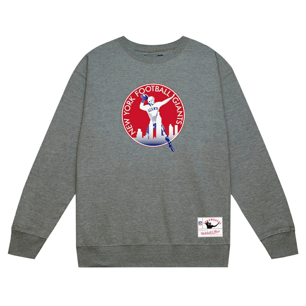 Mitchell & Ness New York Giants Basic Fleece Pullover Sweatshirt Heather Gray