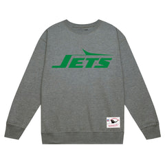 Mitchell & Ness New York Jets Basic Fleece Pullover Sweatshirt Heather Gray