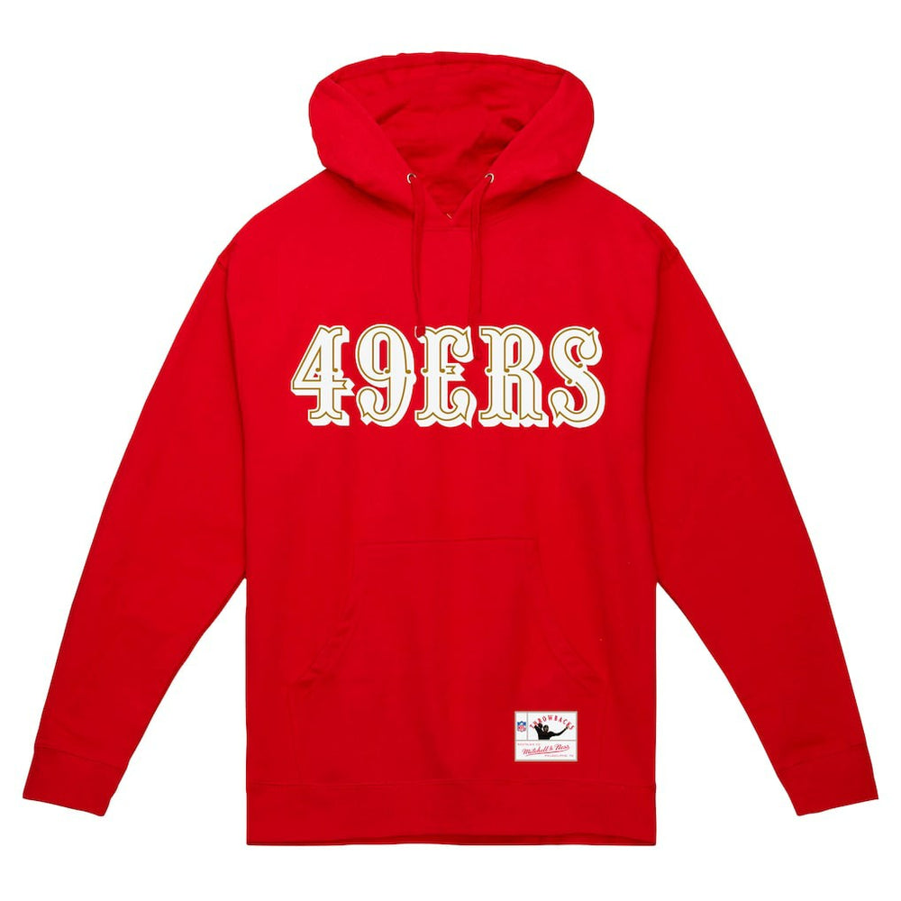 Mitchell & Ness San Francisco 49ers Team Wordmark Vintage Pullover Hoodie Scarlet