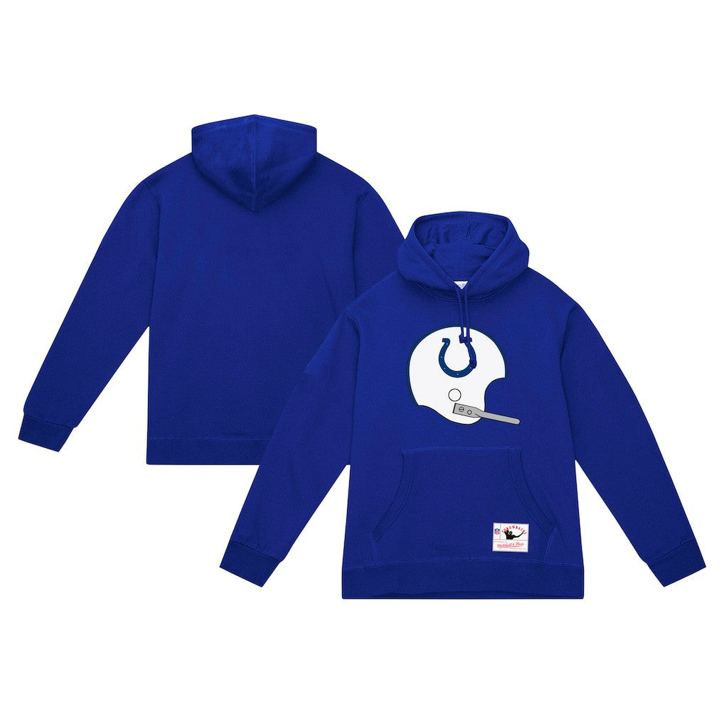 Mitchell & Ness Indianapolis Colts Helmet Logo Vintage Pullover Hoodie Royal