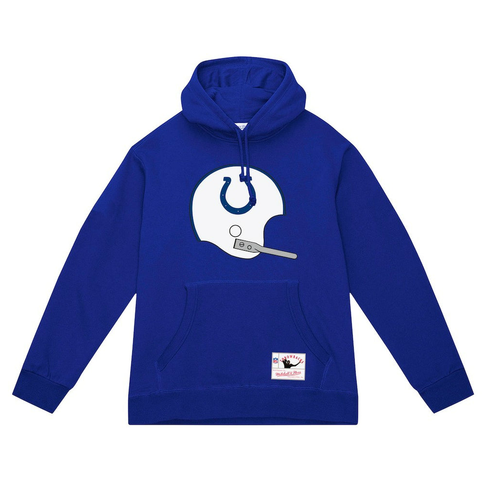 Mitchell & Ness Indianapolis Colts Helmet Logo Vintage Pullover Hoodie Royal
