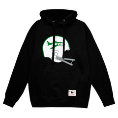 Mitchell & Ness New York Jets Helmet Logo Vintage Pullover Hoodie Black