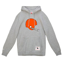 Mitchell & Ness Cleveland Browns Helmet Logo Vintage Pullover Hoodie Heather Gray