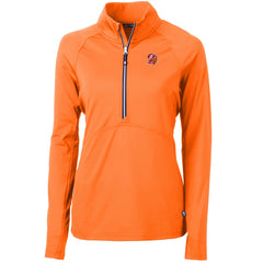 Tampa Bay Buccaneers Cutter & Buck Women's DryTec Adapt Eco Knit Stretch Recycled Raglan Half-Zip Top Orange