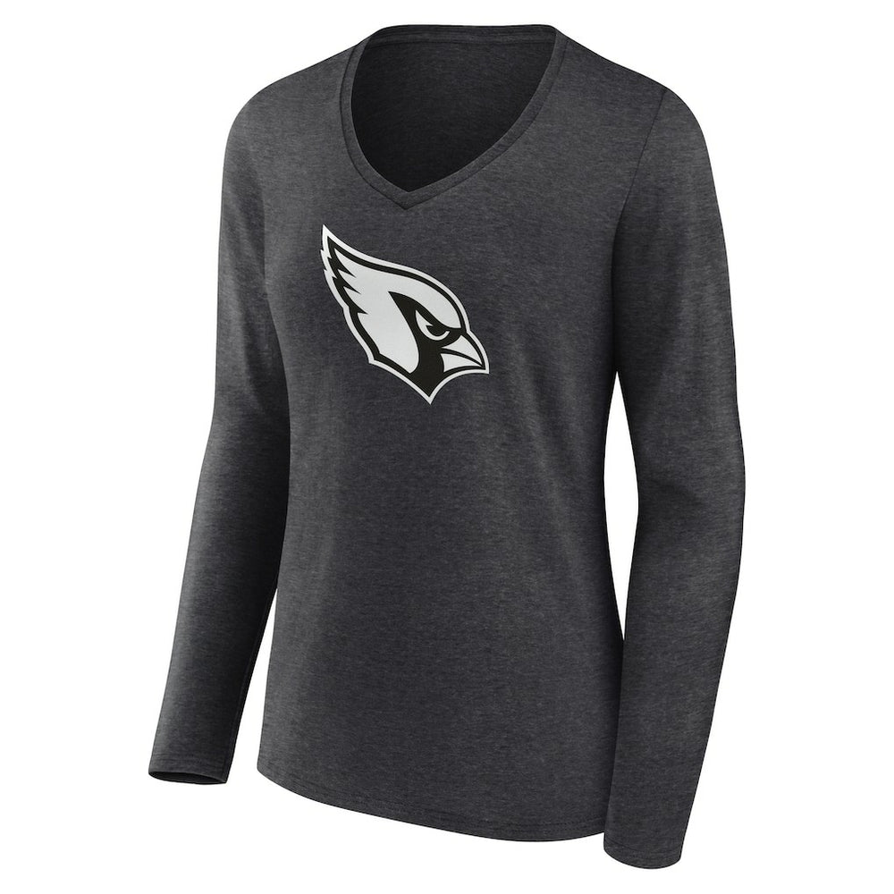 Arizona Cardinals Women's Personalized Name & Number Monochrome V-neck T-Shirt Charcoal