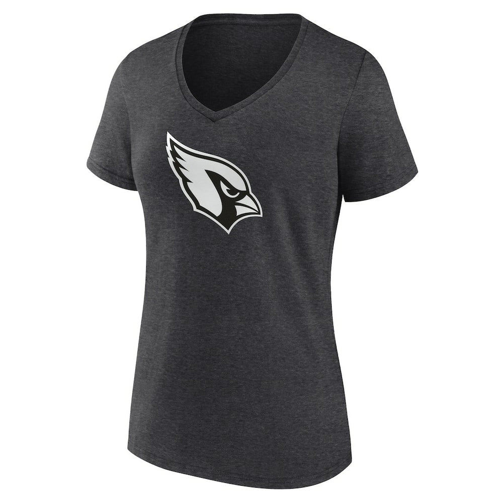 Arizona Cardinals Women's Personalized Name & Number Monochrome V-Neck Long Sleeve T-Shirt Charcoal
