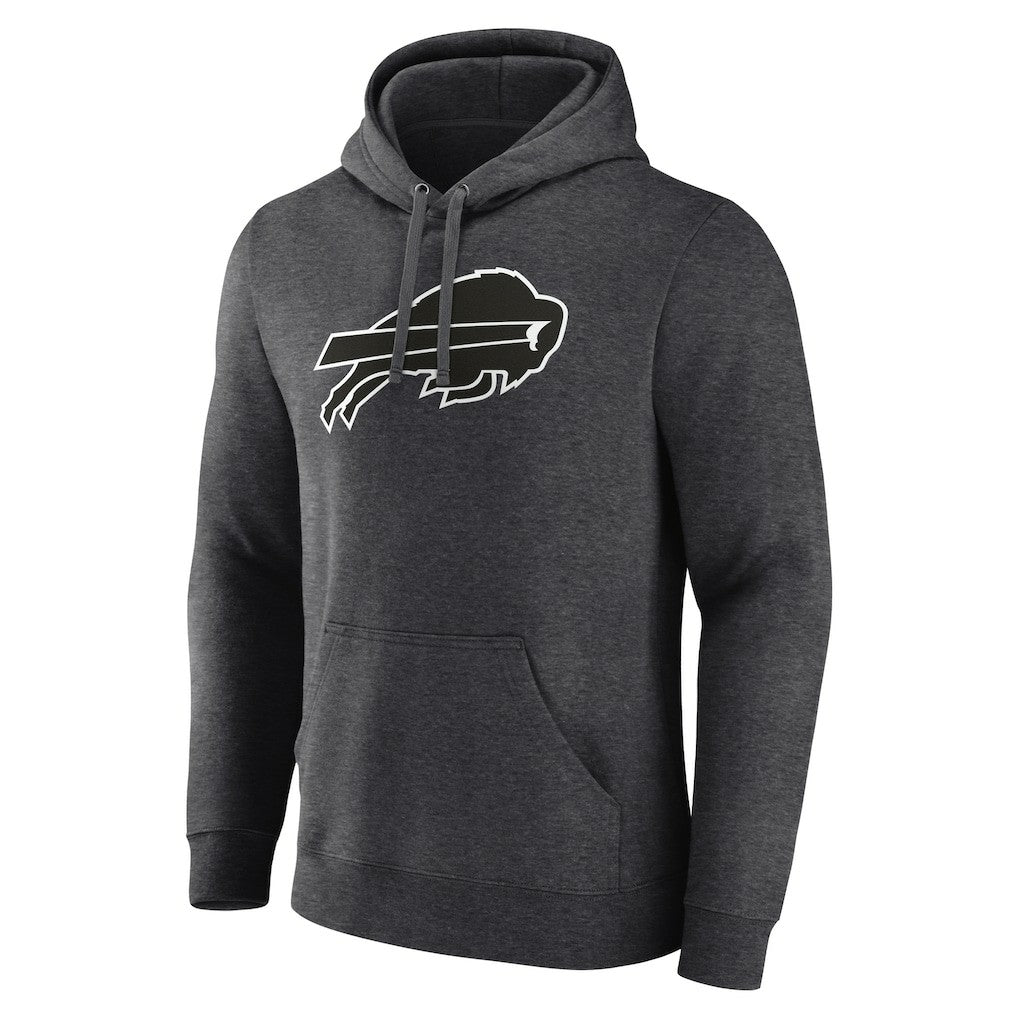 Buffalo Bills Personalized Name & Number Monochrome Pullover Hoodie Charcoal