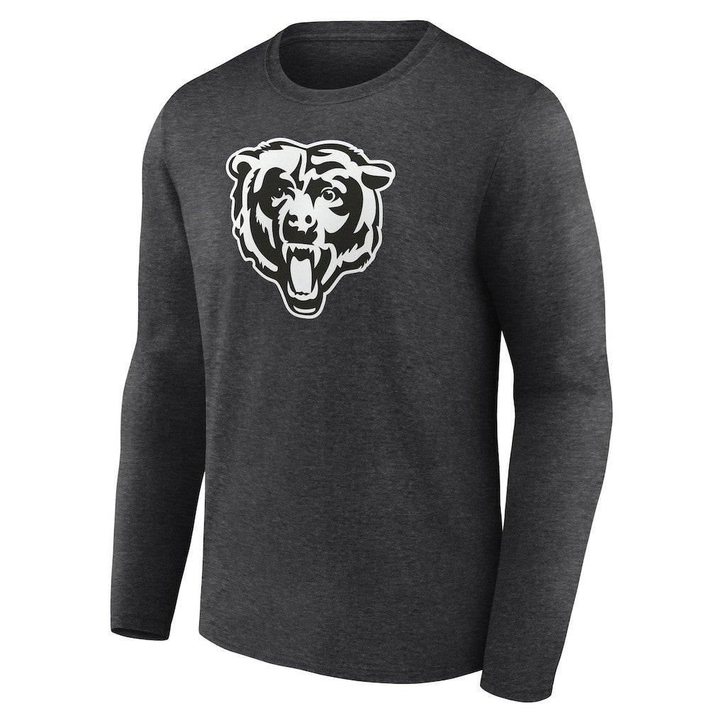 Chicago Bears Personalized Name & Number Monochrome Long Sleeve T-Shirt Charcoal