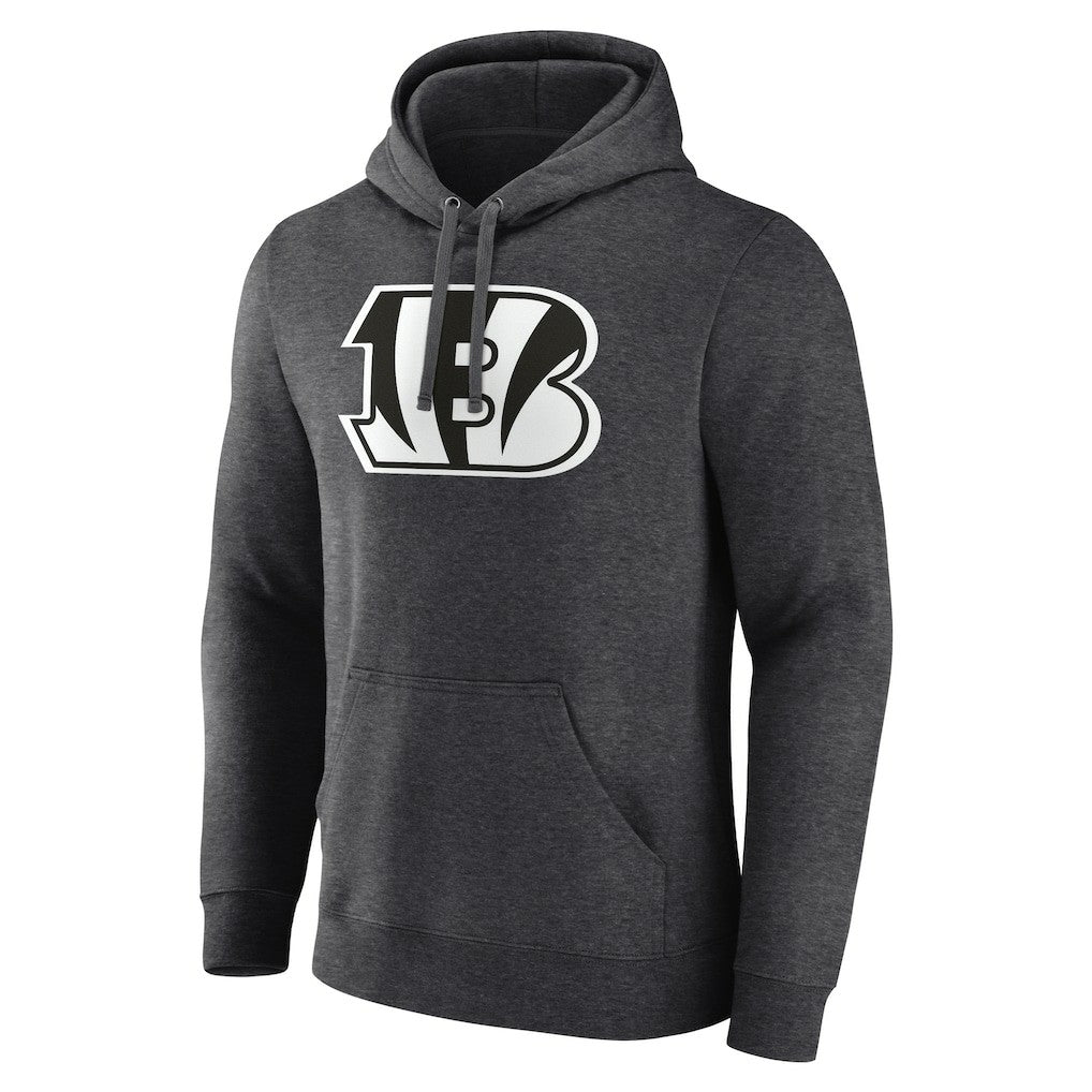 Cincinnati Bengals Personalized Name & Number Monochrome Pullover Hoodie Charcoal