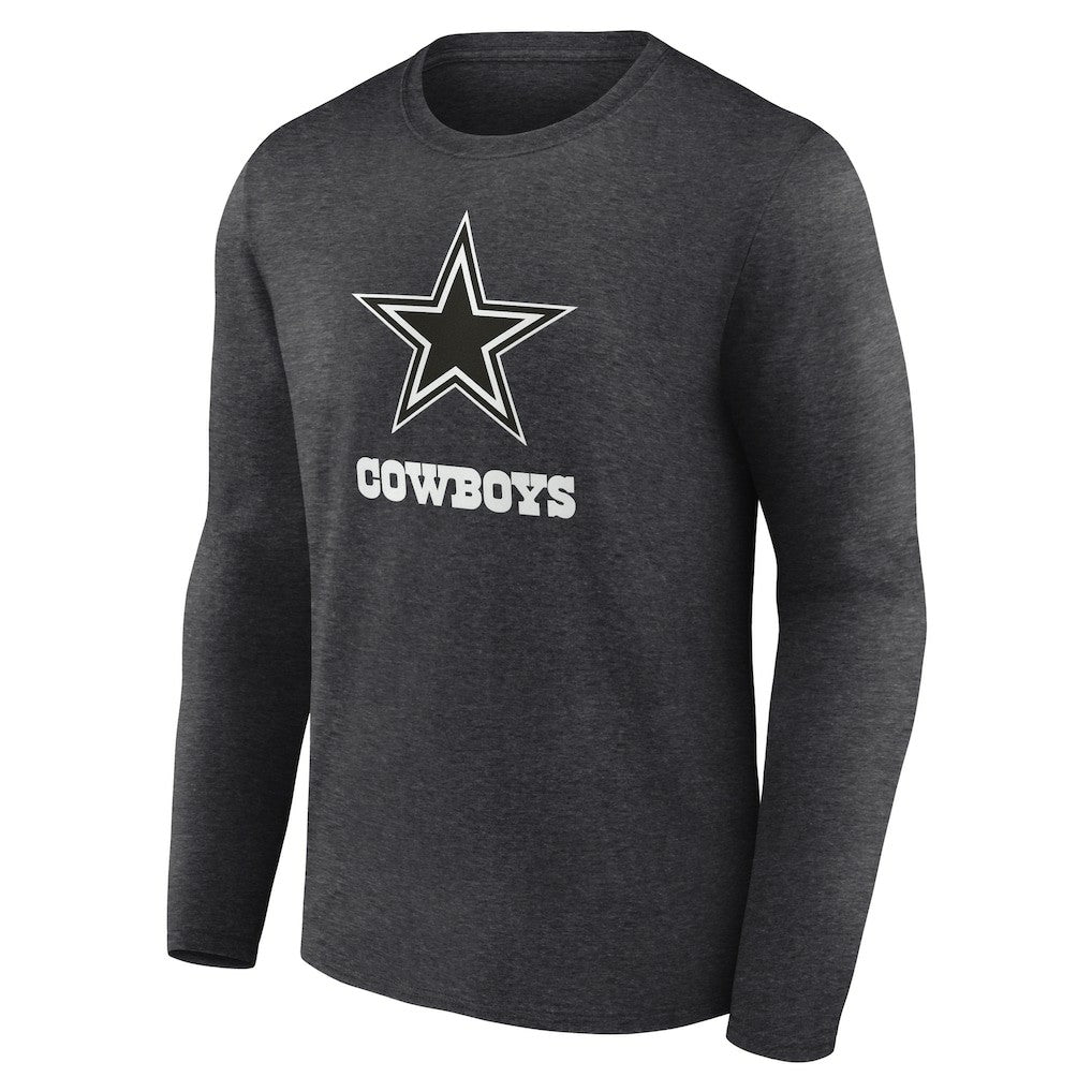 Dallas Cowboys Personalized Name & Number Monochrome Long Sleeve T-Shirt Charcoal