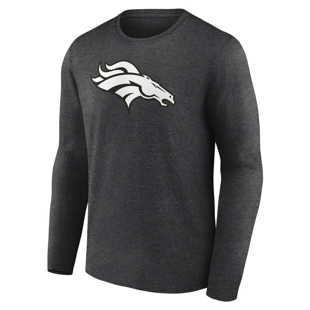 Denver Broncos Personalized Name & Number Monochrome Long Sleeve T-Shirt Charcoal