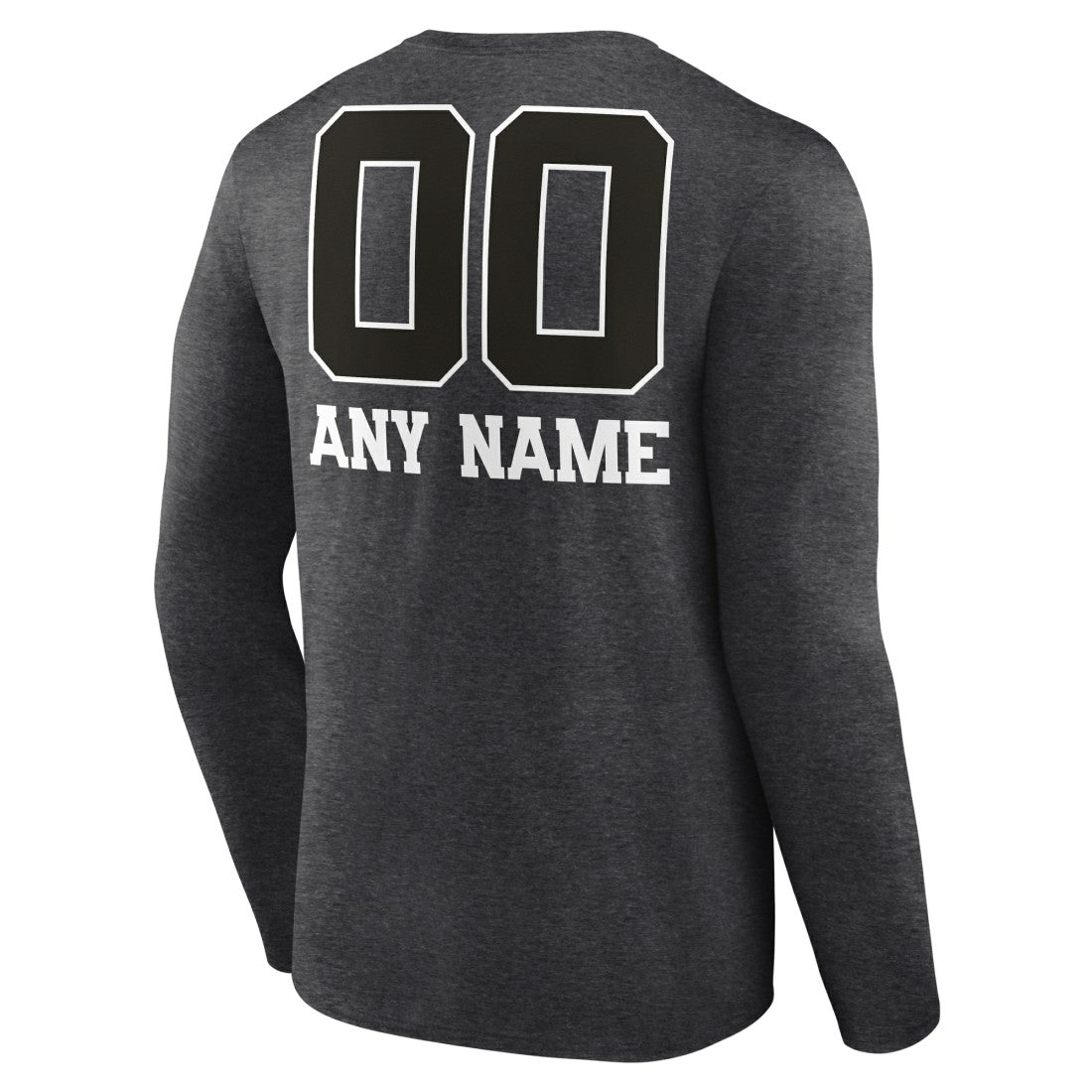 Denver Broncos Personalized Name & Number Monochrome Long Sleeve T-Shirt Charcoal