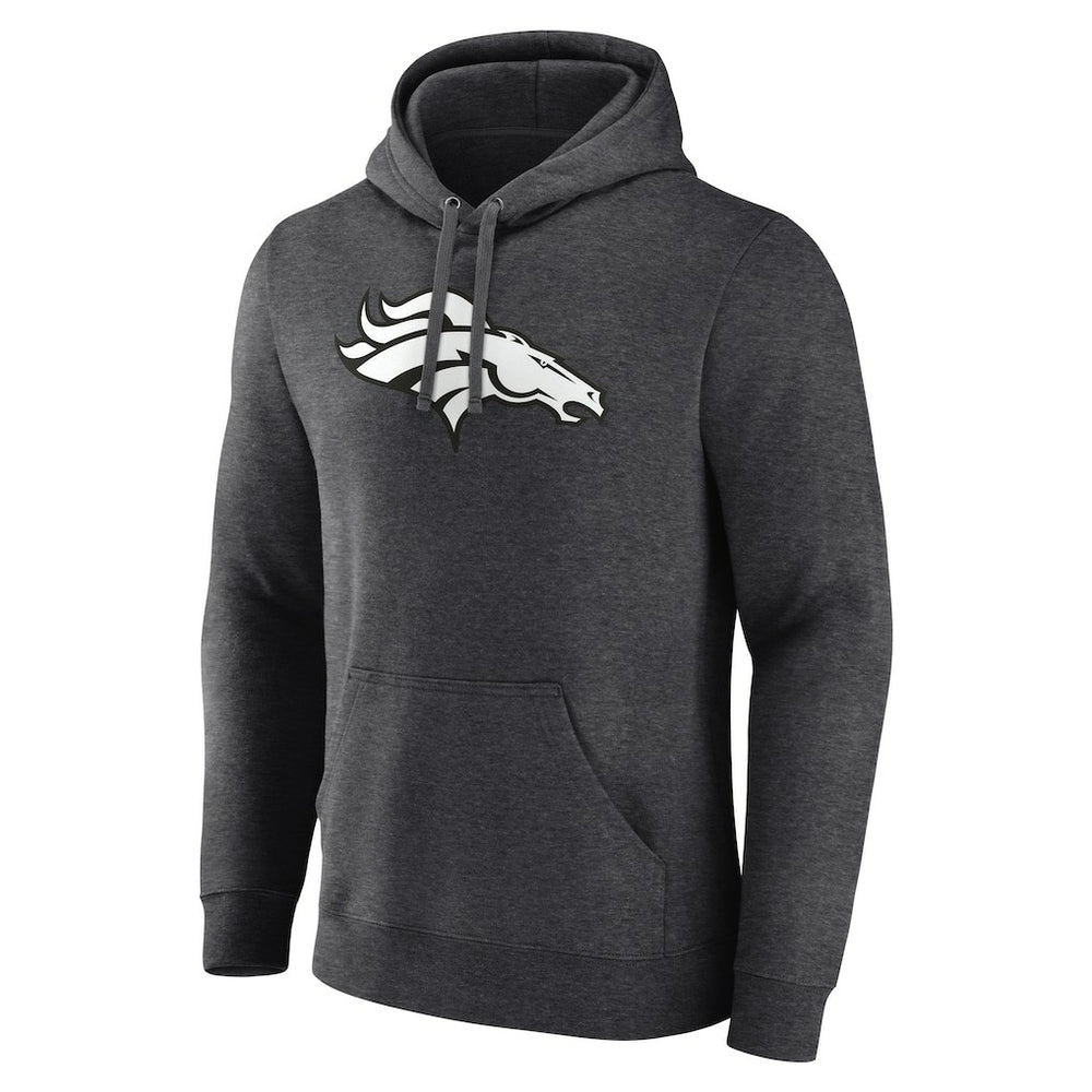 Denver Broncos Personalized Name & Number Monochrome Pullover Hoodie Charcoal