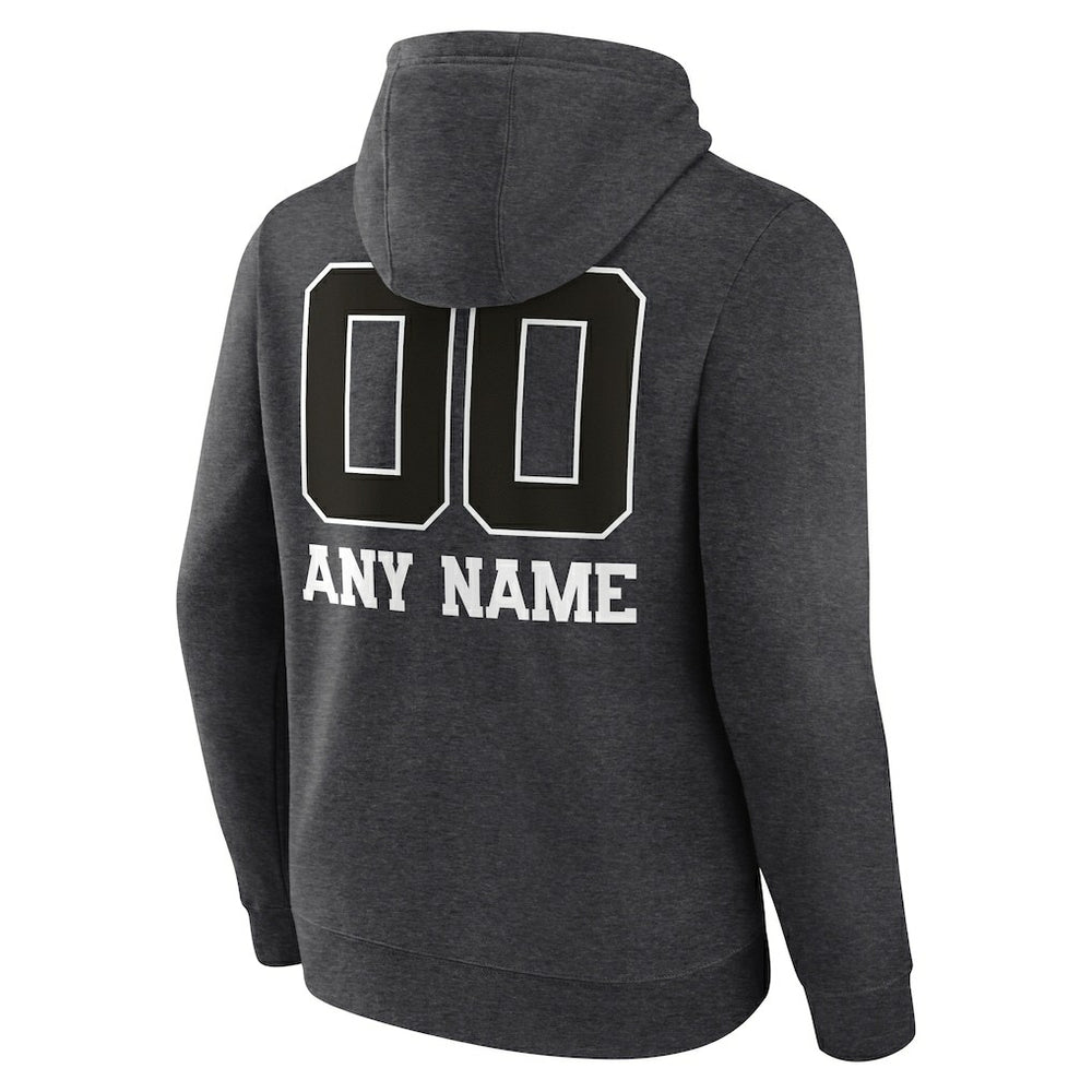 Denver Broncos Personalized Name & Number Monochrome Pullover Hoodie Charcoal