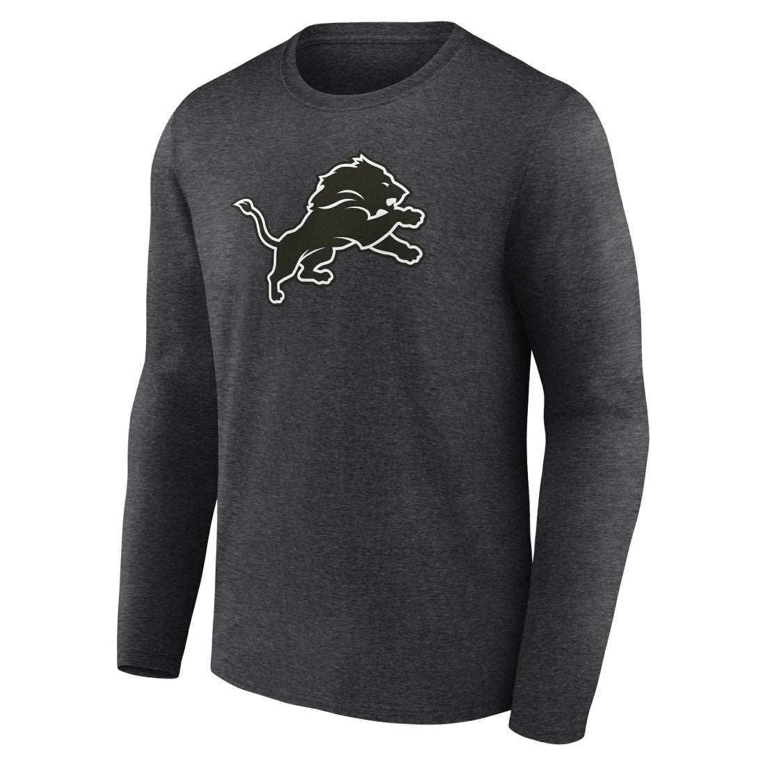 Detroit Lions Personalized Name & Number Monochrome Long Sleeve T-Shirt Charcoal