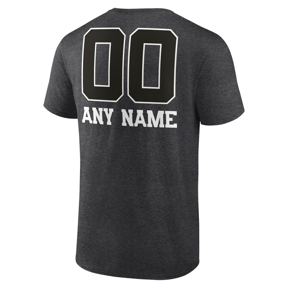 Green Bay Packers Personalized Name & Number Monochrome T-Shirt Charcoal