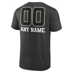 Green Bay Packers Personalized Name & Number Monochrome T-Shirt Charcoal