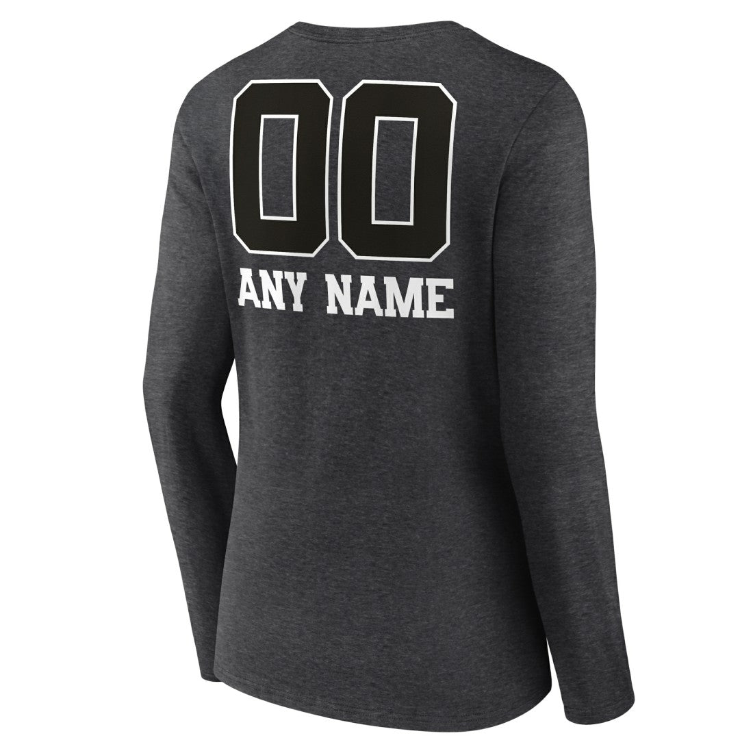 Houston Texans Women's Personalized Name & Number Monochrome V-neck T-Shirt Charcoal