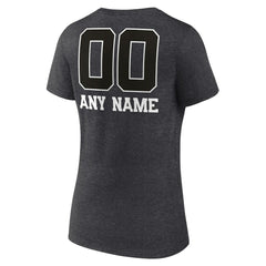 Indianapolis Colts Women's Personalized Name & Number Monochrome V-Neck Long Sleeve T-Shirt Charcoal
